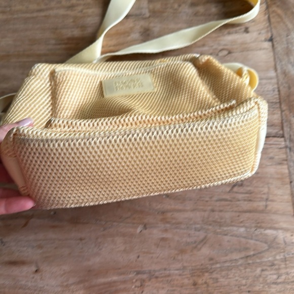 Dagne Dover Yellow Air Mesh Minimalist Crossbody Bag with Dust Bag - Picture 7 of 17